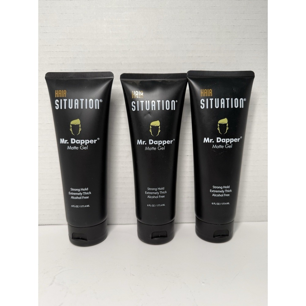 3 New Hair Situation Mr. Dapper Matte Hair Gel Strong Hold Alcohol-Free
